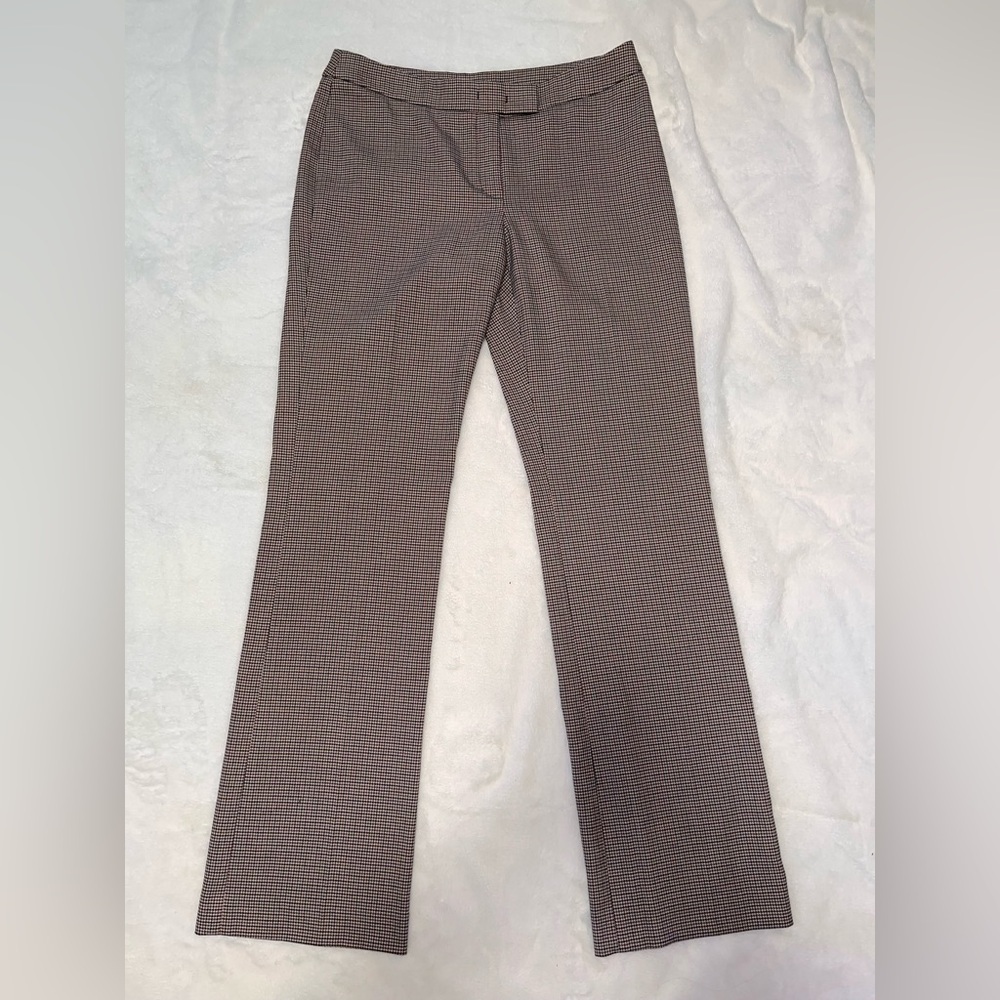 Anne Klein navy and red Checkered Straight Leg Pants size 6